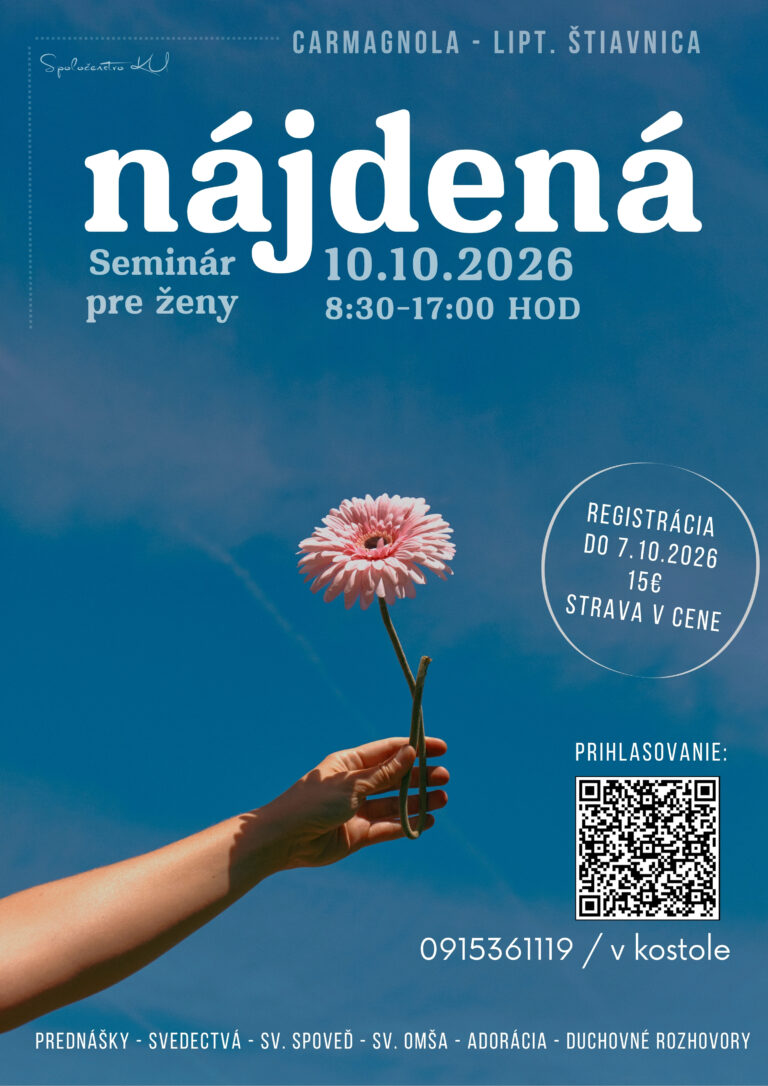 Pozvánka na Seminár pre ženy – “Nájdená”