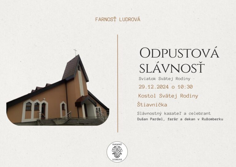 Odpustová slávnosť Svätej Rodiny v Štiavničke – 29.12.2024